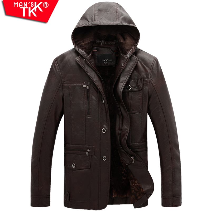 ?  ϳ &  & S ĳ־  Ŷ β ġ   / L-3XL   / Male long cultivate one&s morality even cap Men&s casual leather jacket thick
